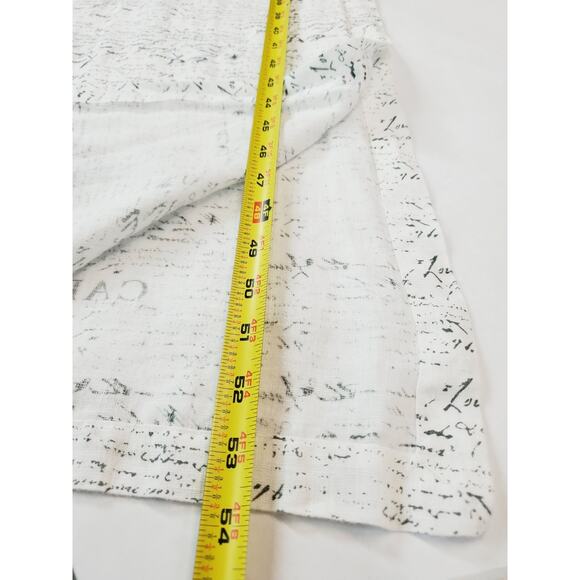Sur La Table tablecloth Long Table Runner 100% Linen CAFE PARIS White Printed - Picture 7 of 8
